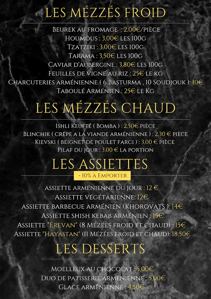 Menu_O' Bistro d'Arménie_Marseille_immagine_3