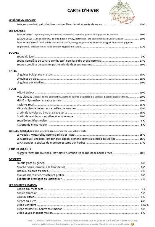 Menu_Le Domaine de Libouze_Saint-Léger-les-Mélèzes_image_1