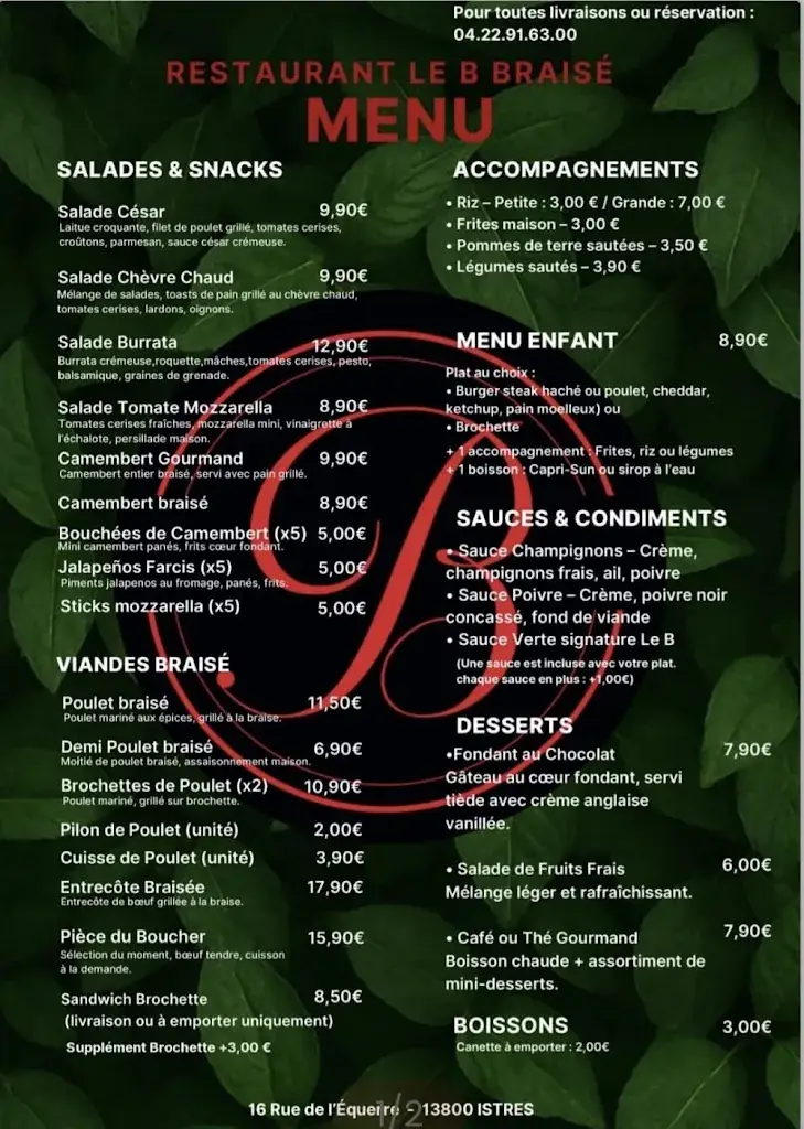 Menu_Restaurant Le B_Istres_image_1