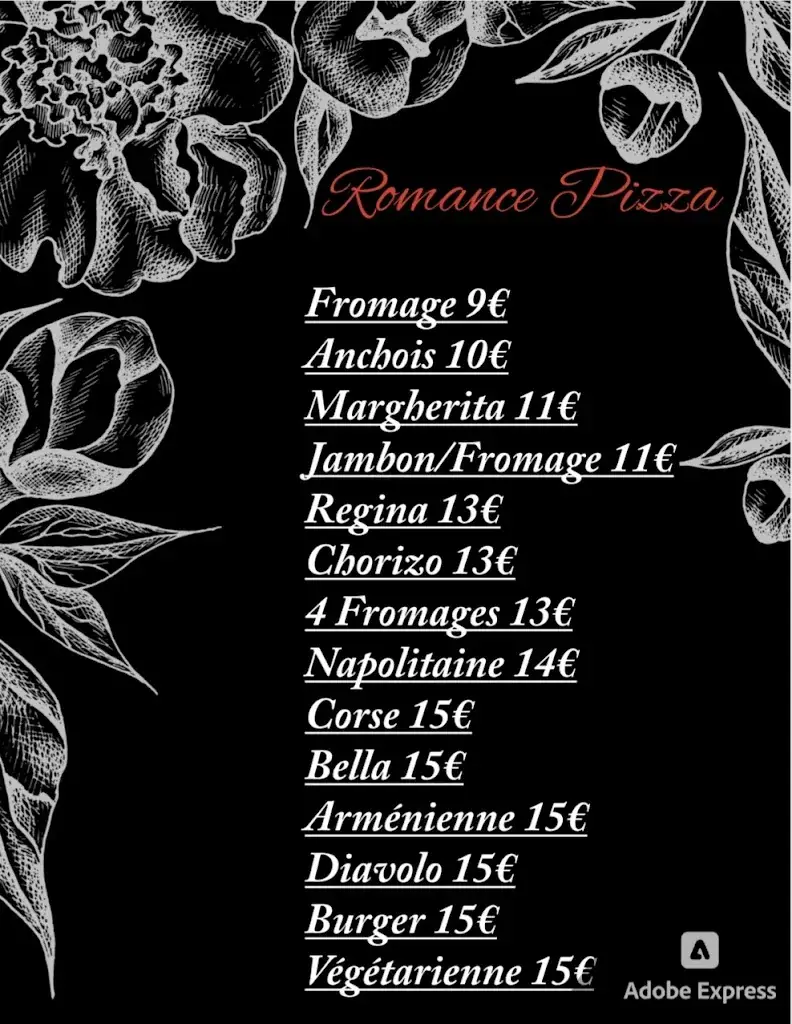 Menu_Romance Pizza_Istres_image_1