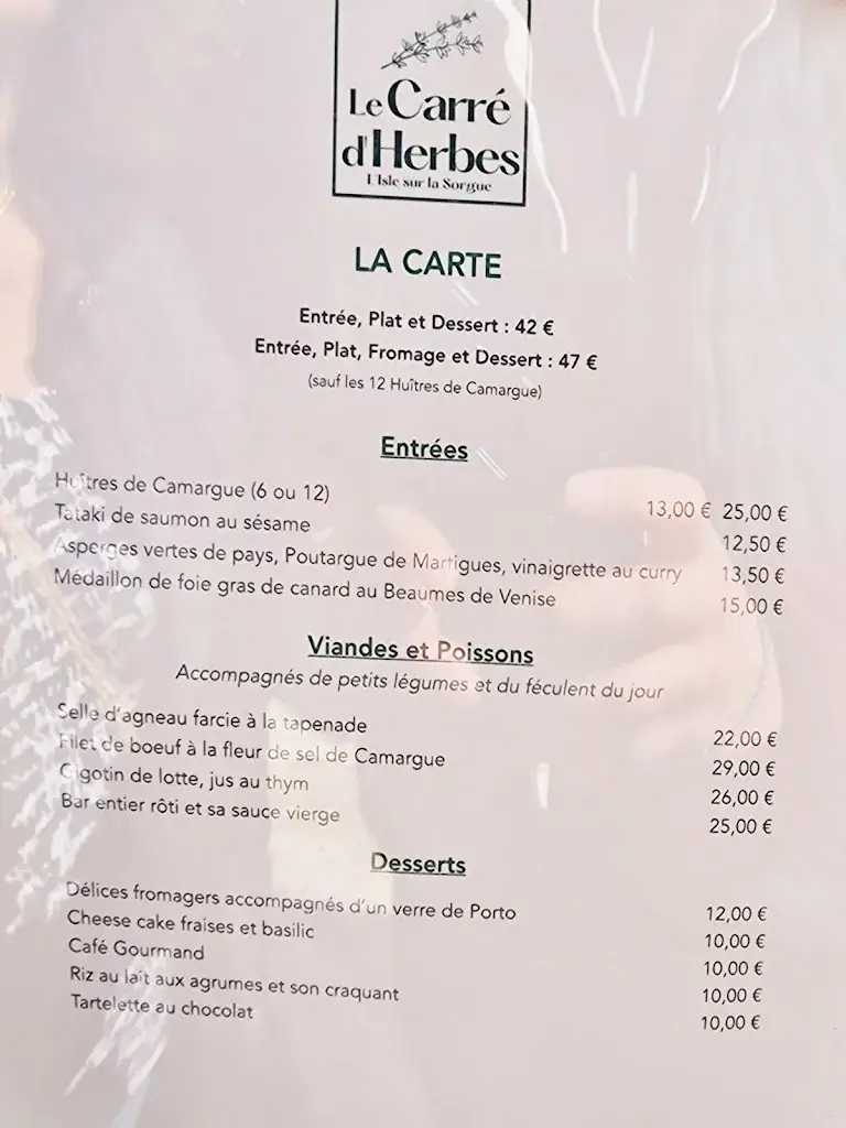 Menu_Le Carré d'Herbes_L'Isle-sur-la-Sorgue_image_2