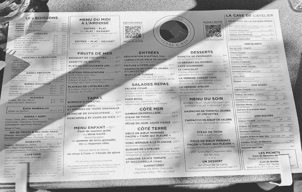 Menu_L’Atelier Terre & Mer_L'Isle-sur-la-Sorgue_image_4