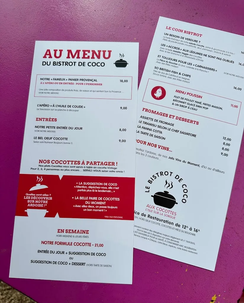Menu_Le BISTROT DE COCO_L'Isle-sur-la-Sorgue_immagine_4