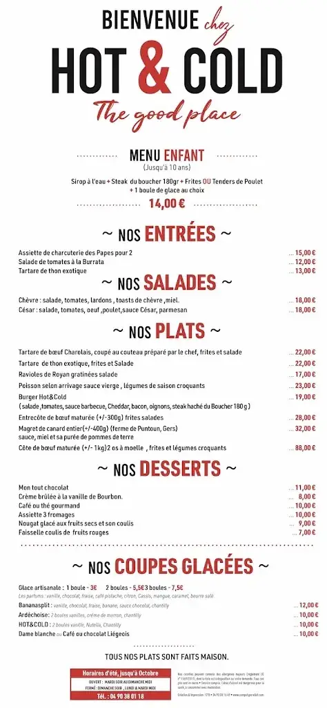Menu_HOT & COLD - Viandes grillées / Bistronomie_L'Isle-sur-la-Sorgue_image_1