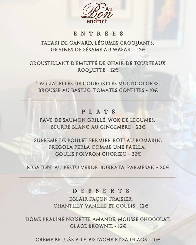 Menu_Restaurant Au Bon Endroit L'isle sur la Sorgue_L'Isle-sur-la-Sorgue_image_1