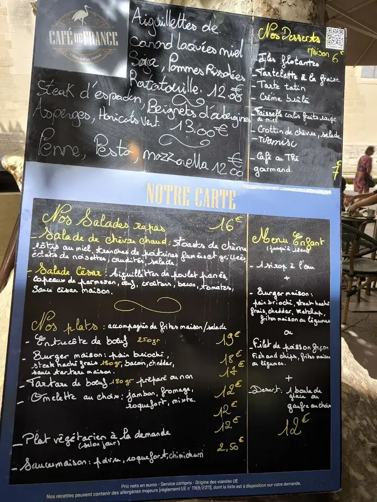 Menu_Café de France L'Isle sur la Sorgue_L'Isle-sur-la-Sorgue_immagine_2