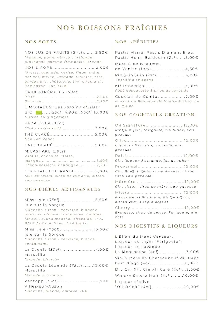 Menu_Olive et Raisin_L'Isle-sur-la-Sorgue_immagine_2