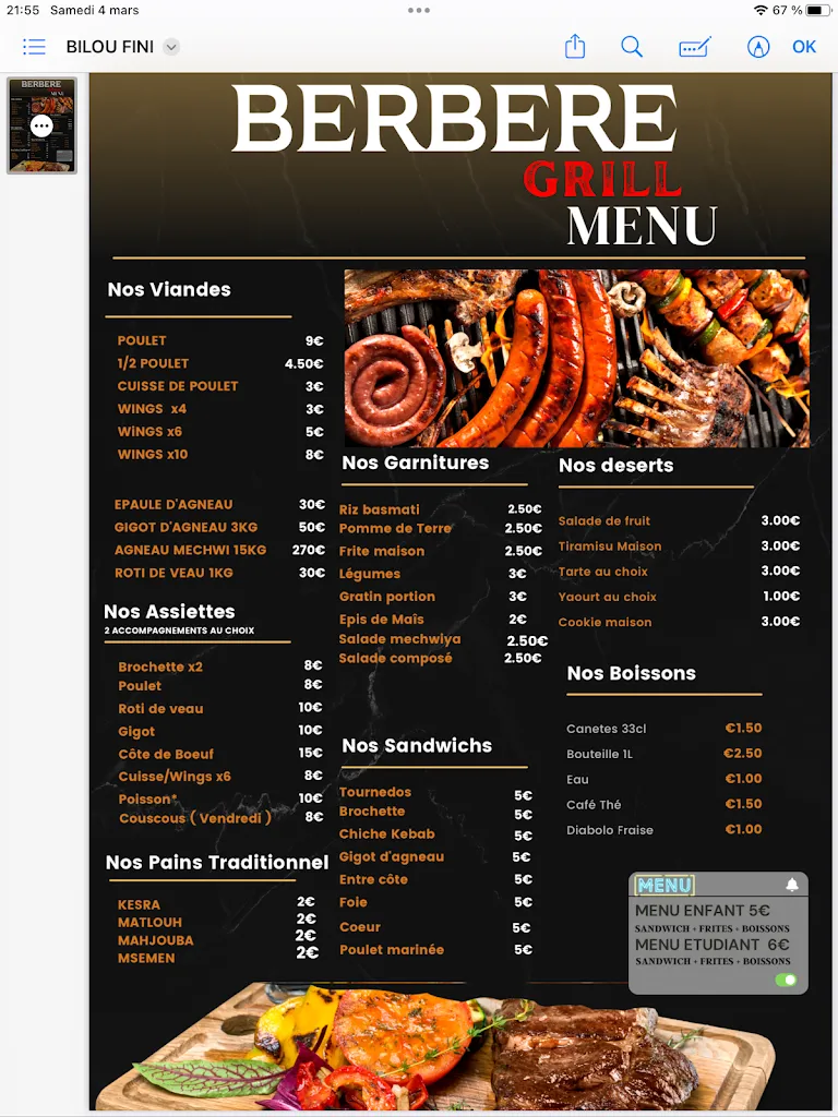 Menu_ROTISSERIE/GRILLADE AU FEU DE BOIS Berbere grill_Marseille_image_1