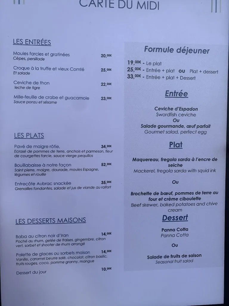 Menu_Restaurant Le Refuge - Gigaro, La Croix-Valmer_Croix-Valmer_image_3
