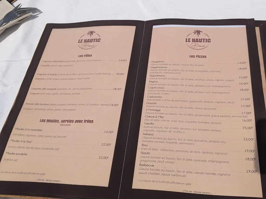 Menu_Le Nautic Beach - restaurant & plage privée_Croix-Valmer_image_1