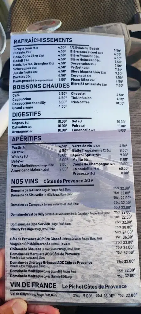 Menu_Restaurant L'Oasis_Croix-Valmer_image_1