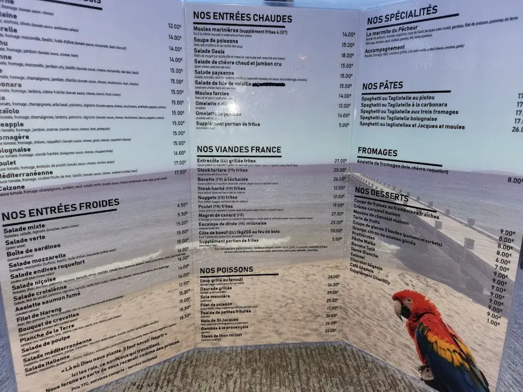 Menu_Restaurant L'Oasis_Croix-Valmer_image_2