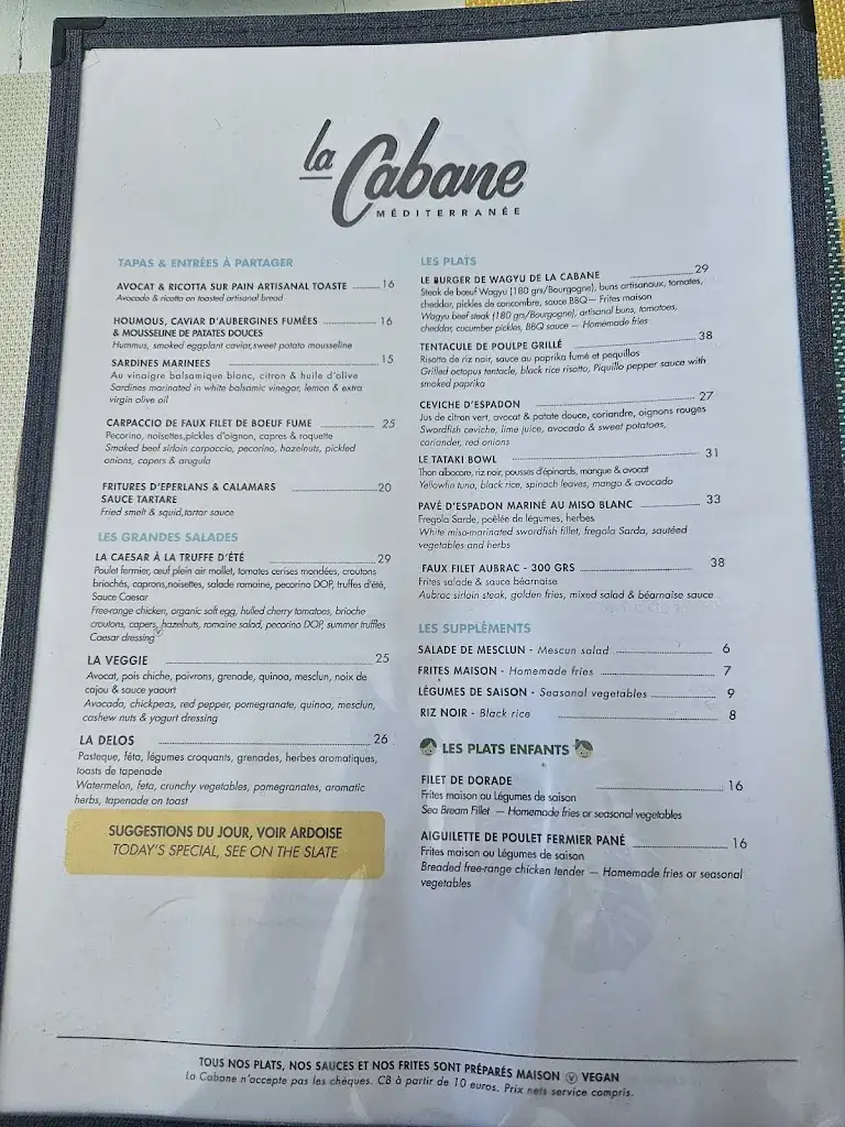 Menu_La Cabane Méditerranée_Croix-Valmer_image_1