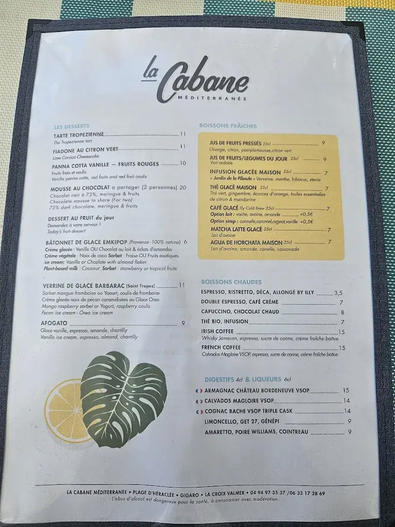 Menu_La Cabane Méditerranée_Croix-Valmer_image_2