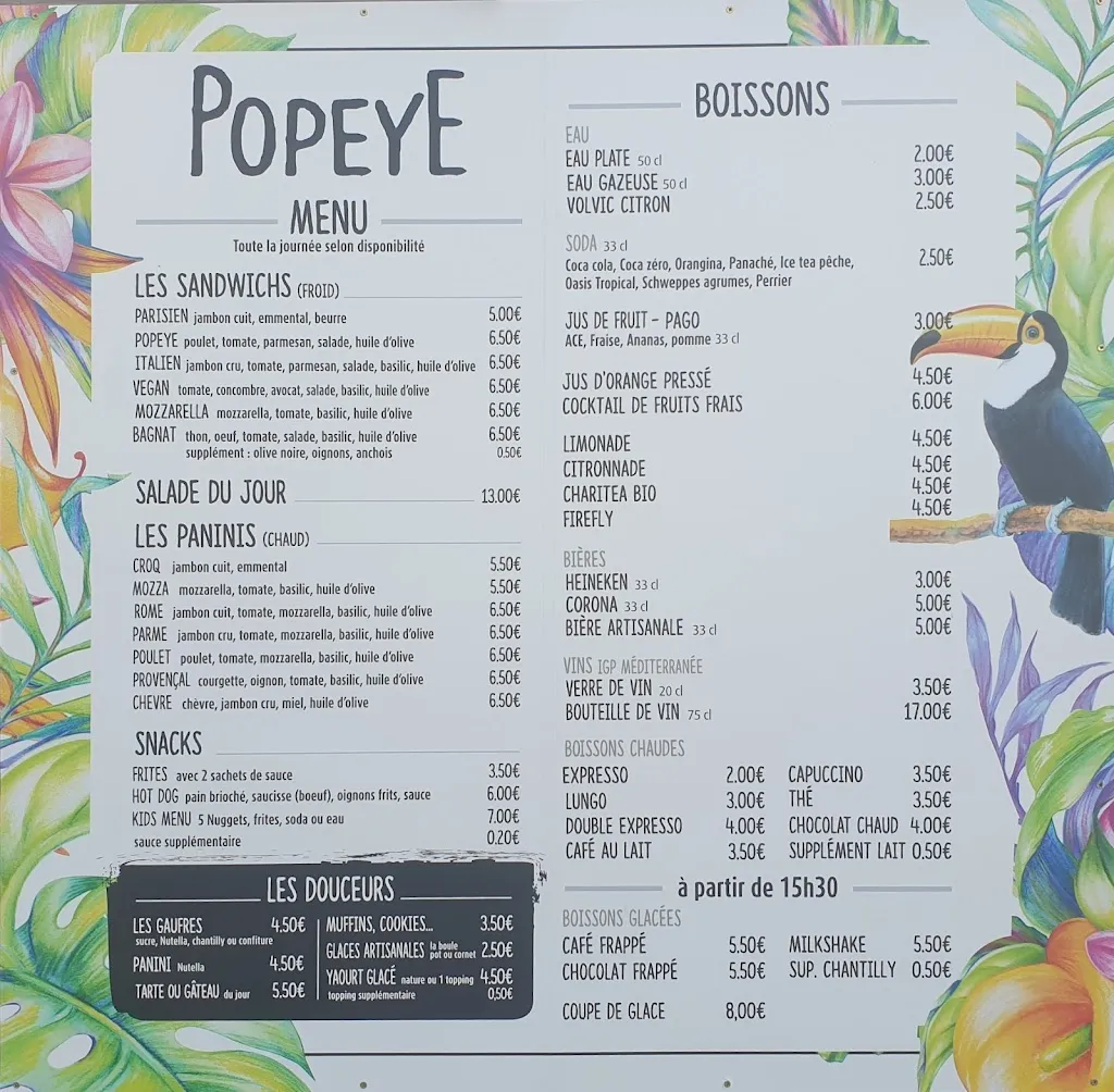 Menu_Snack Popeye_Croix-Valmer_image_1