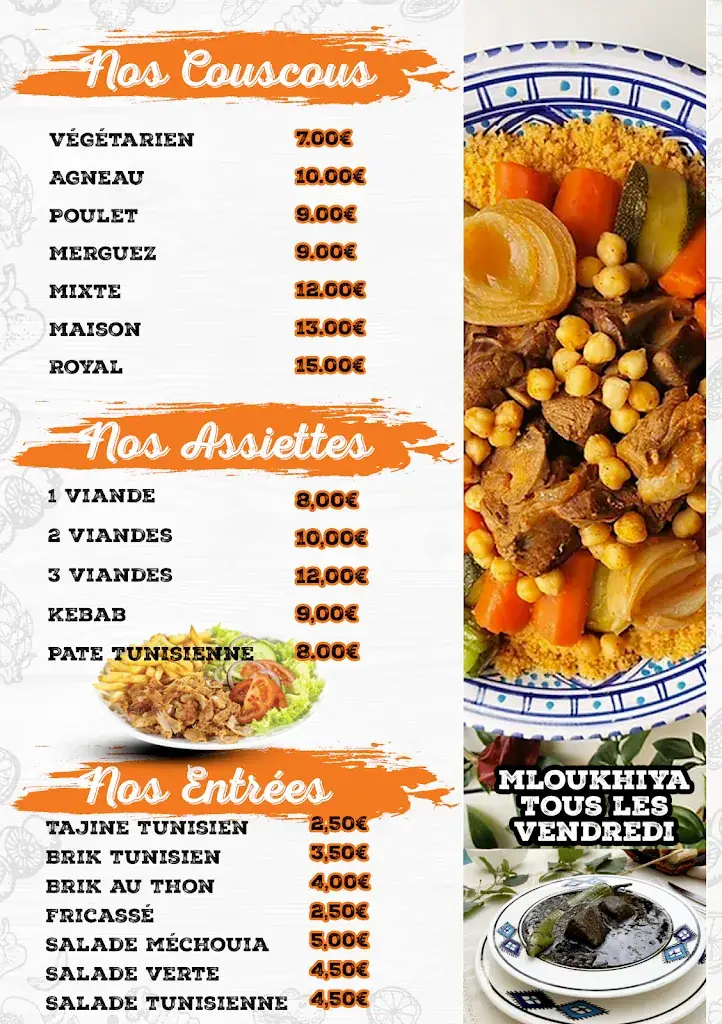 Menu_Snack Tunisien du sud Couscous Sur Place, Emporter, Tacos, Burger hallal a Marseille_Marseille_immagine_3