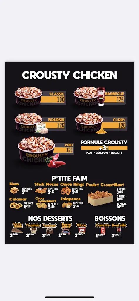 Menu_Crousty chicken la Capelette_Marseille_image_1