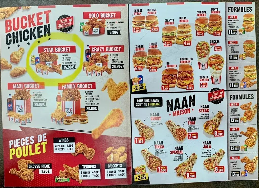 Menu_Chicken Bucket Marseille La Capelette_Marseille_image_1