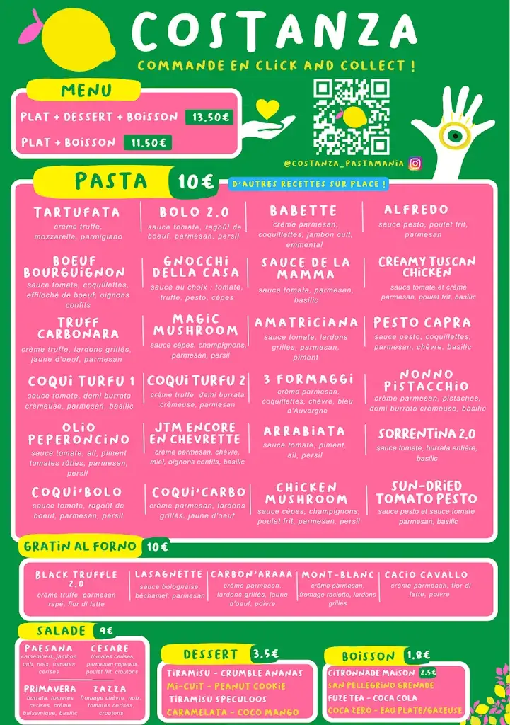 Menu_Costanza Pasta Mania_Marseille_image_1