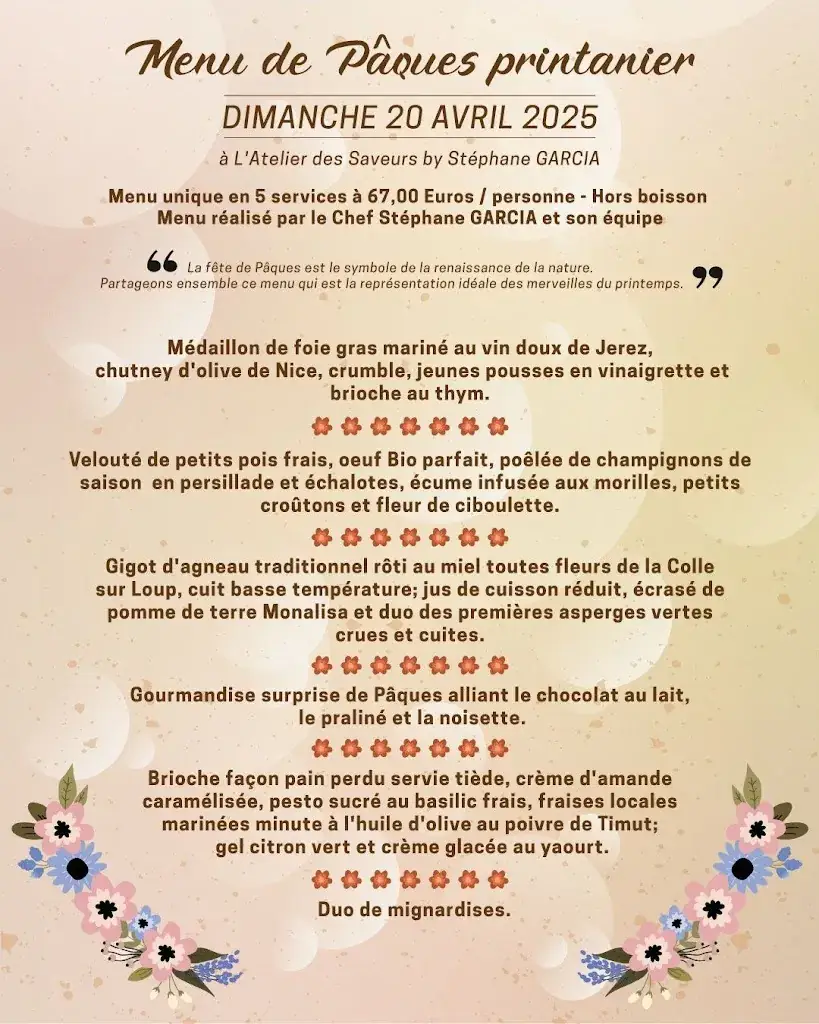 Menu_L'Atelier Des Saveurs by Stéphane GARCIA - La Colle sur Loup _Colle-sur-Loup_image_1