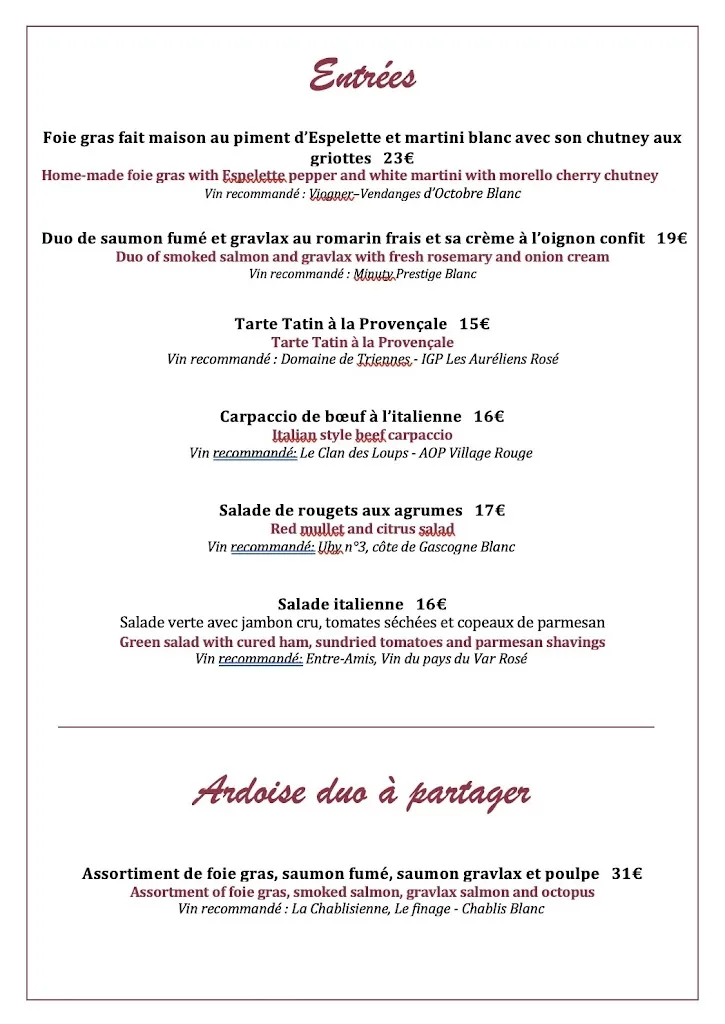 Menu_Restaurant Perla Gourmet_Villeneuve-Loubet_image_2