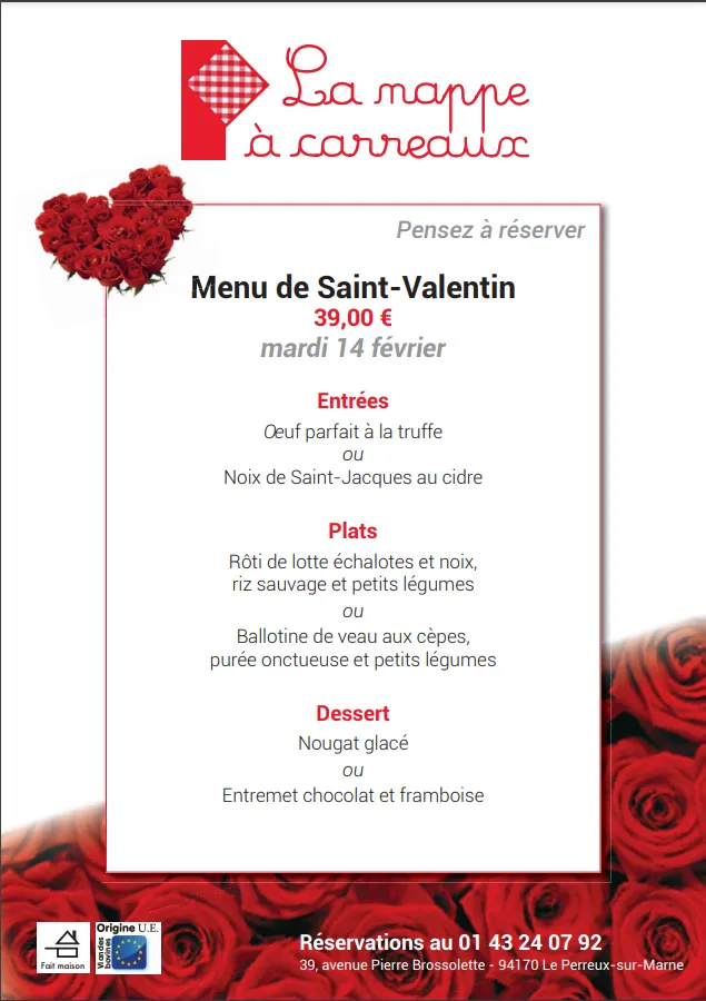 Menu_La nappe à carreaux_Perreux-sur-Marne_image_1