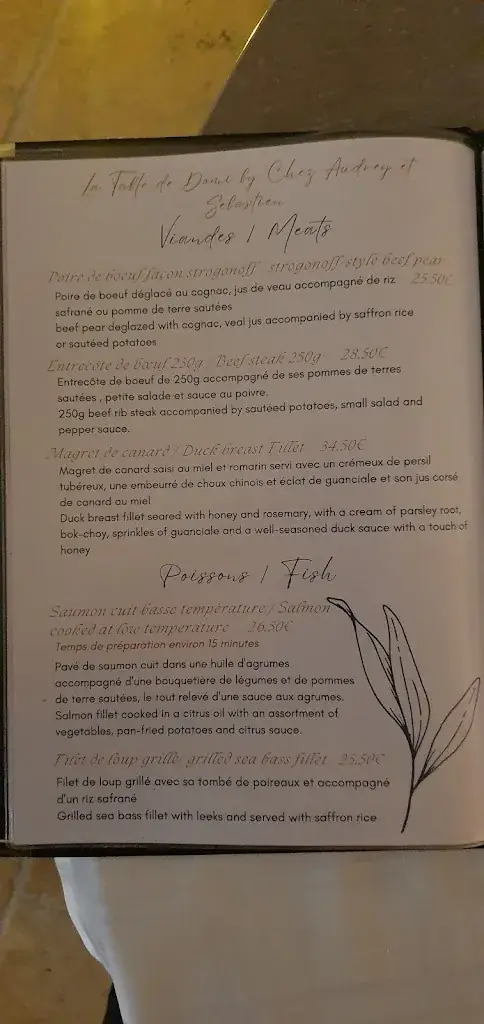 Menu_La Table de Domi by Chez Audrey et Sébastien_Vence_image_1