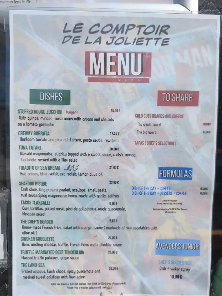 Menu_Le Comptoir de la Joliette_Marseille_image_2