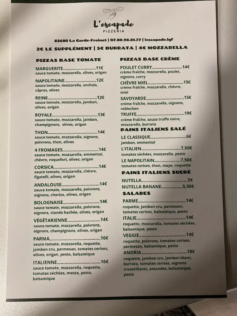 Menu_Pizza l'Escapade_Garde-Freinet_image_1
