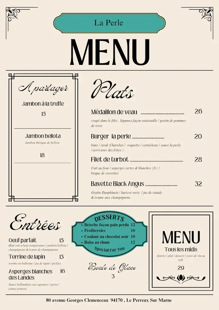 Menu_Restaurant La Perle_Perreux-sur-Marne_image_1