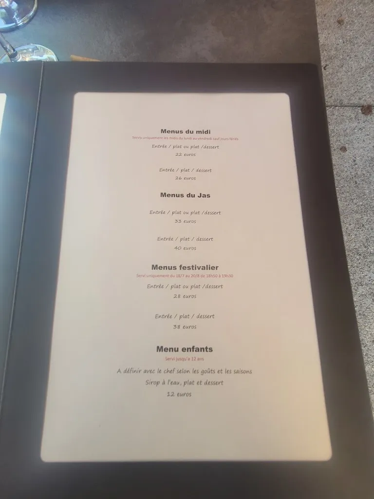 Menu_Le Jas Restaurant_Roque-d'Anthéron_immagine_3