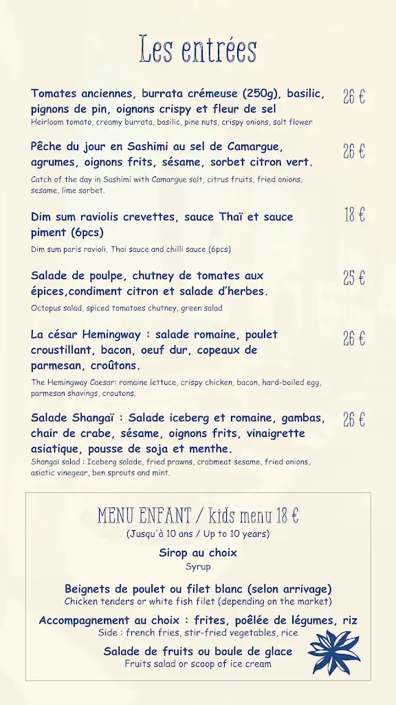 Menu_Restaurant L'Hemingway_Londe-les-Maures_image_1