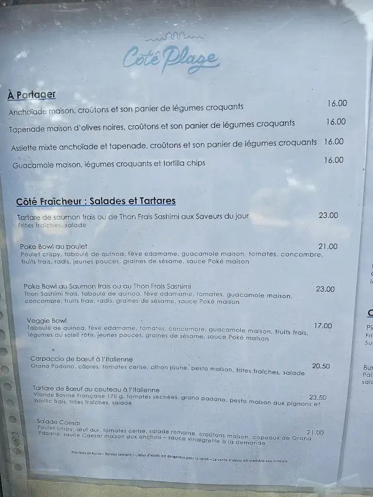 Menu_Côté Plage_Londe-les-Maures_image_3