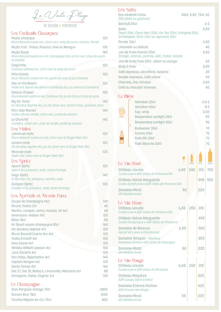 Menu_La Voile Plage_Londe-les-Maures_immagine_1