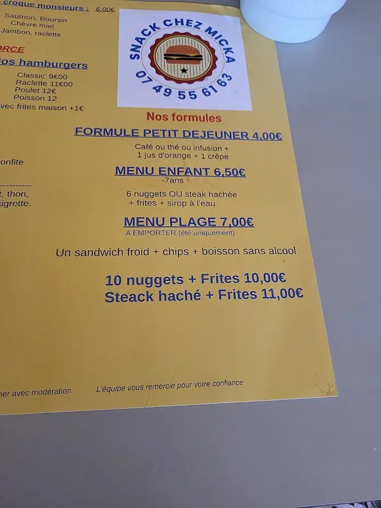 Menu_SNACK CHEZ MICKA_Londe-les-Maures_image_2