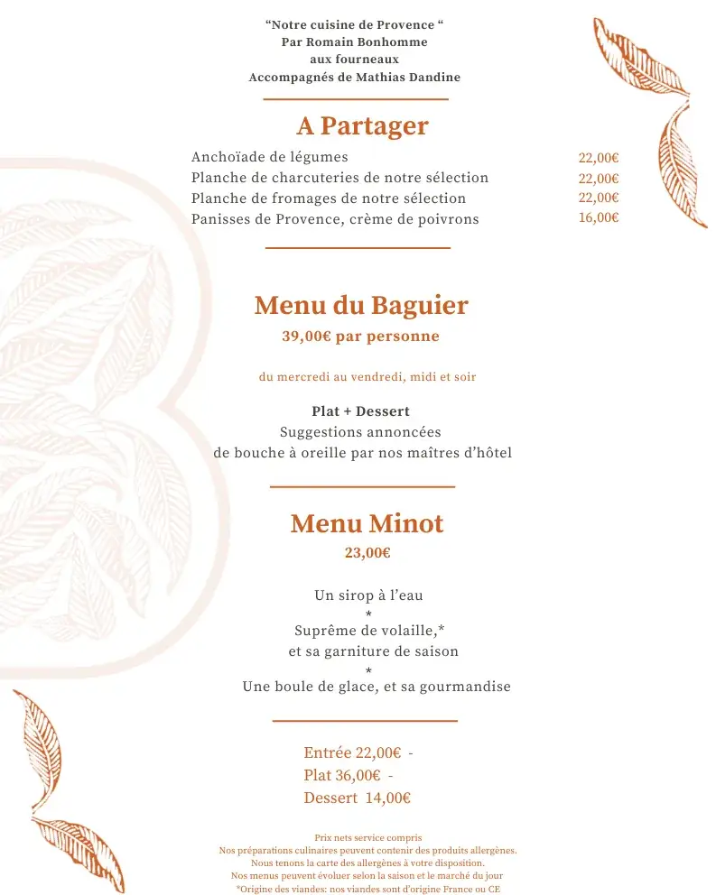 Menu_Domaine du Baguier_Roquebrussanne_image_1