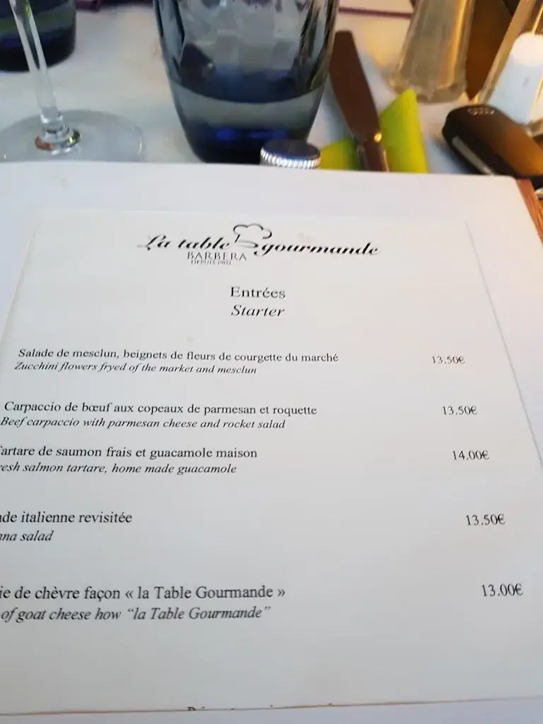 Menu_La Table Gourmande - Barbera_Turbie_immagine_1