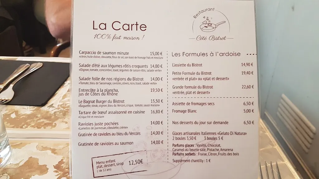 Menu_Côté Bistrot_Romans-sur-Isère_image_1