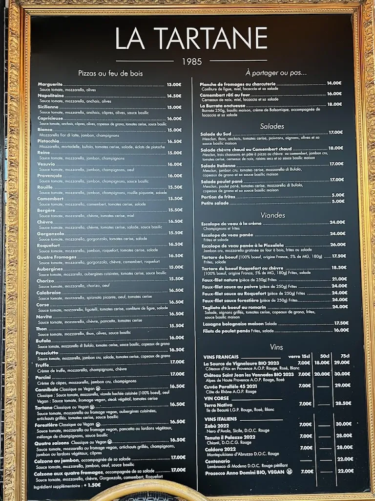 Menu_LA TARTANE_Nice_image_1