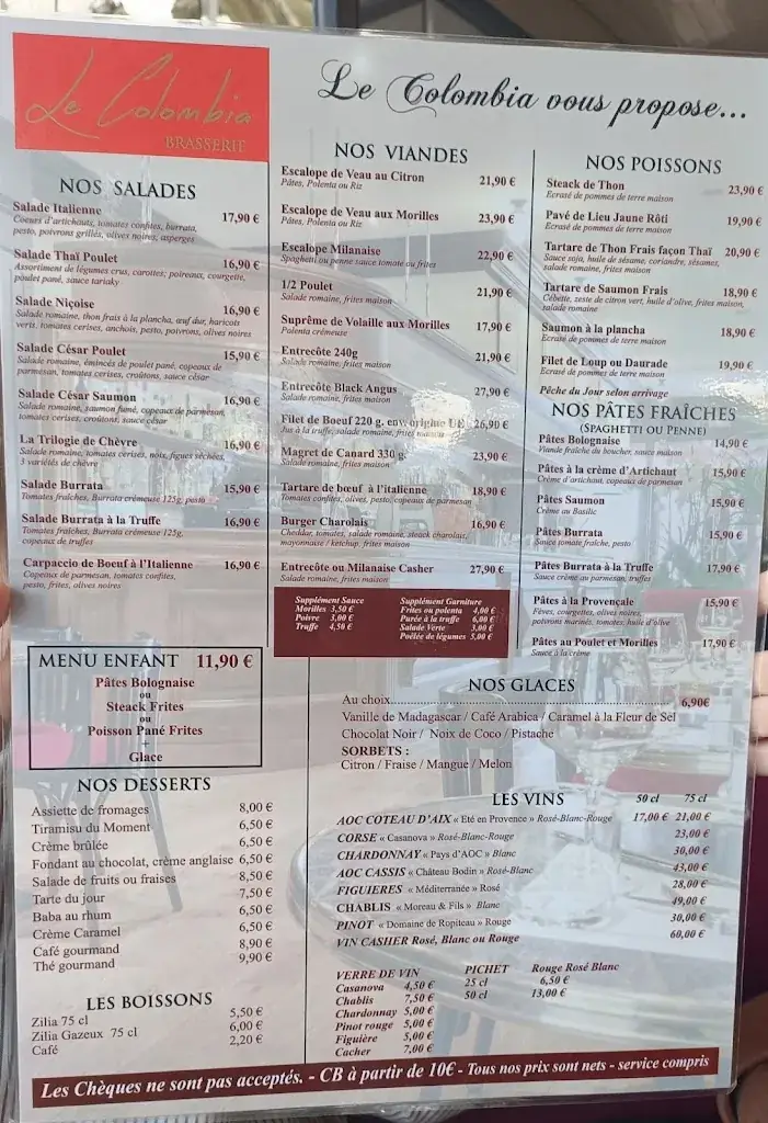 Menu_Le Colombia Brasserie - La Valentine_Marseille_image_1