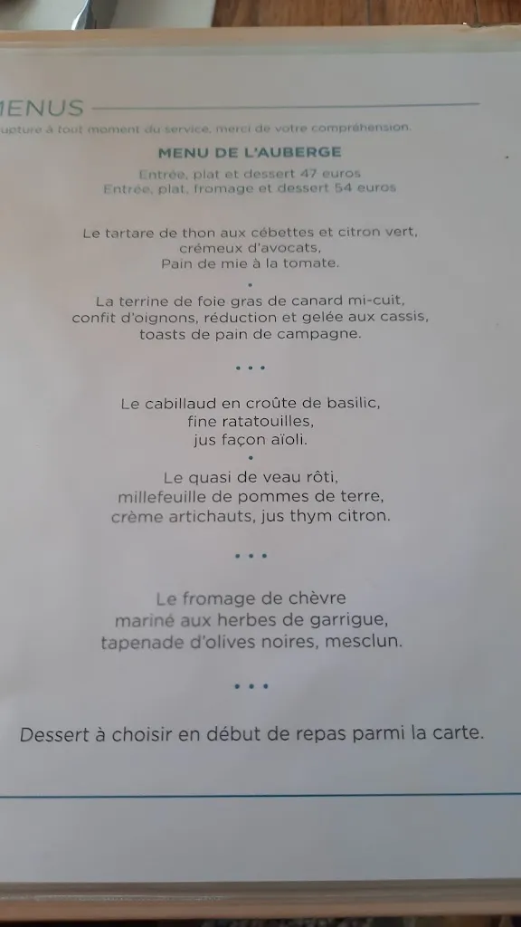 Menu_Auberge de Lagnes_Lagnes_image_3