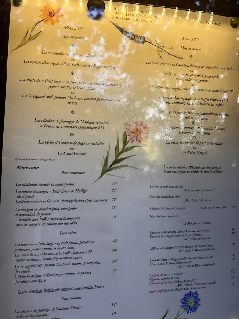 Menu_Restaurant Philip_Fontaine-de-Vaucluse_immagine_4