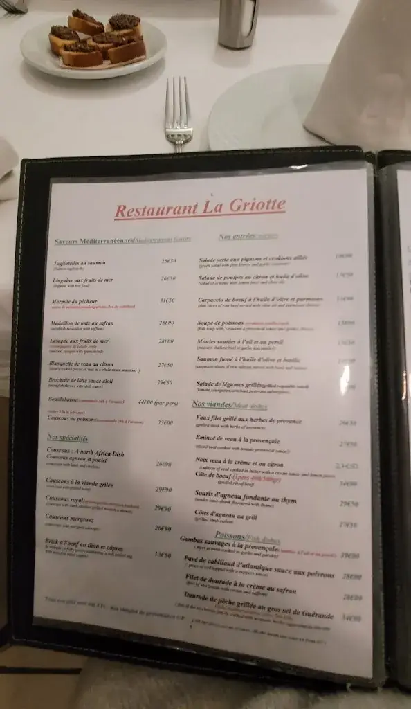 Menu_La Griotte_Seyne-sur-Mer_image_1