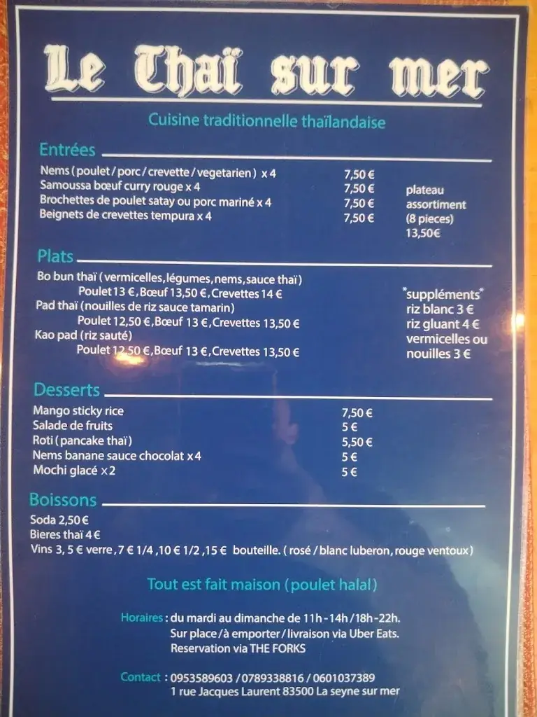 Menu_Le THAÏ sur mer - LA Seyne sur mer_Seyne-sur-Mer_immagine_1