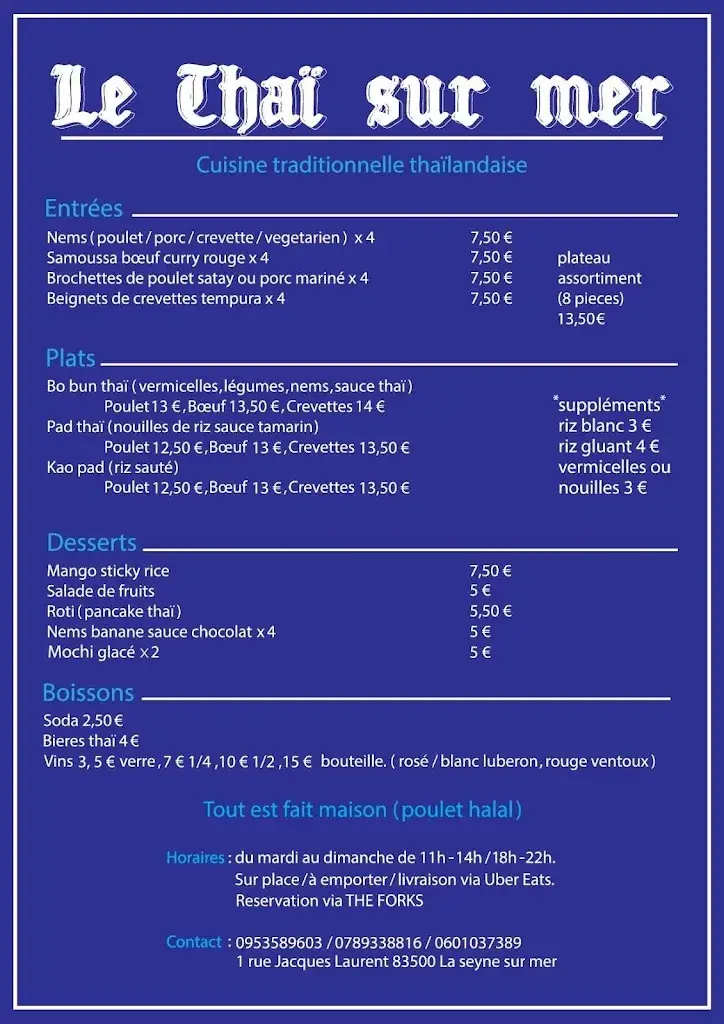 Menu_Le THAÏ sur mer - LA Seyne sur mer_Seyne-sur-Mer_immagine_2