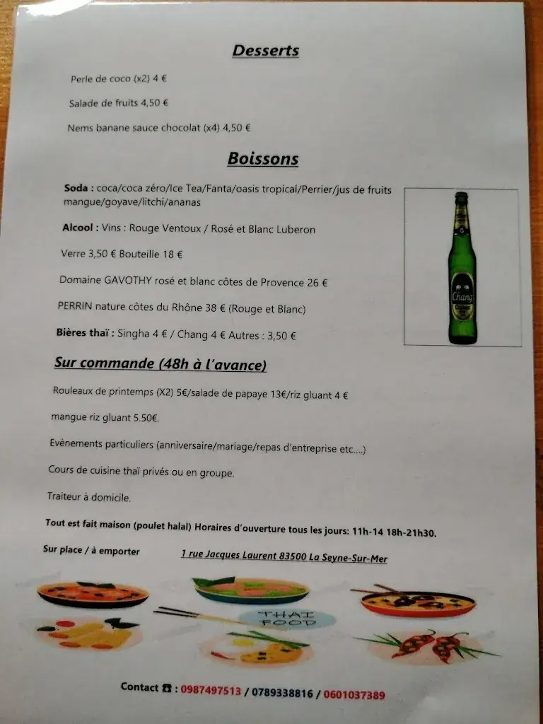 Menu_Le THAÏ sur mer - LA Seyne sur mer_Seyne-sur-Mer_immagine_3