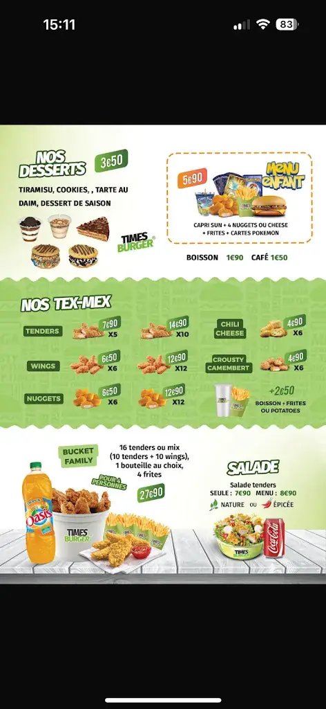 Menu_Times burger la Seyne_Seyne-sur-Mer_image_2
