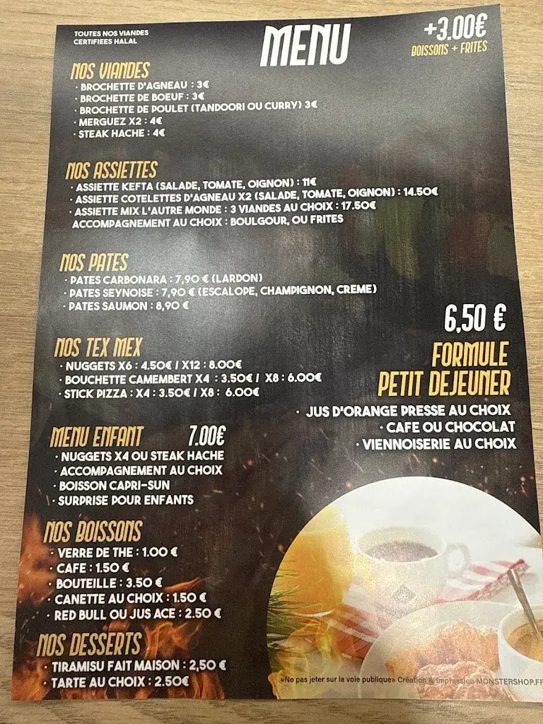 Menu_L’Autre Monde Grillade | Grillades au Feu de Bois à La Seyne-sur-Mer – Viandes Halal Françaises de Qualité_Seyne-sur-Mer_immagine_2