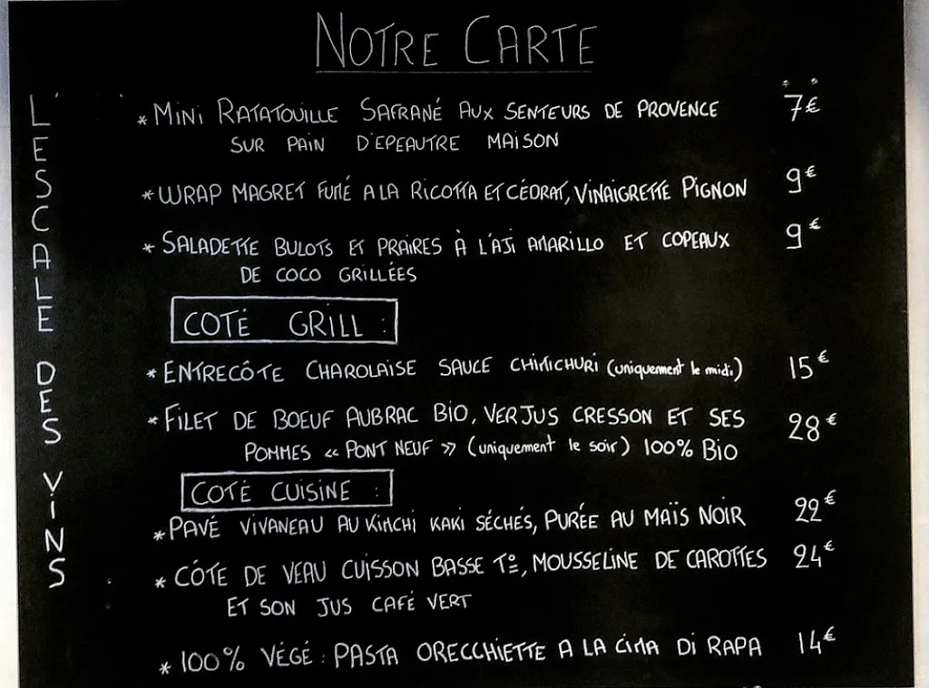 Menu_Restaurant L'Escale des Vins_Lambesc_image_1