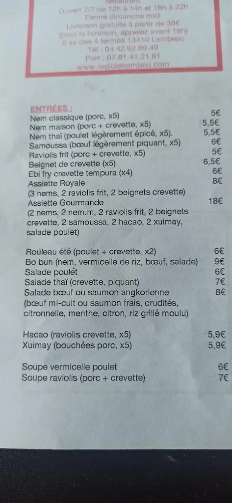 Menü_Le Bambou_Lambesc_Bild_3